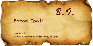 Boros Ipoly névjegykártya